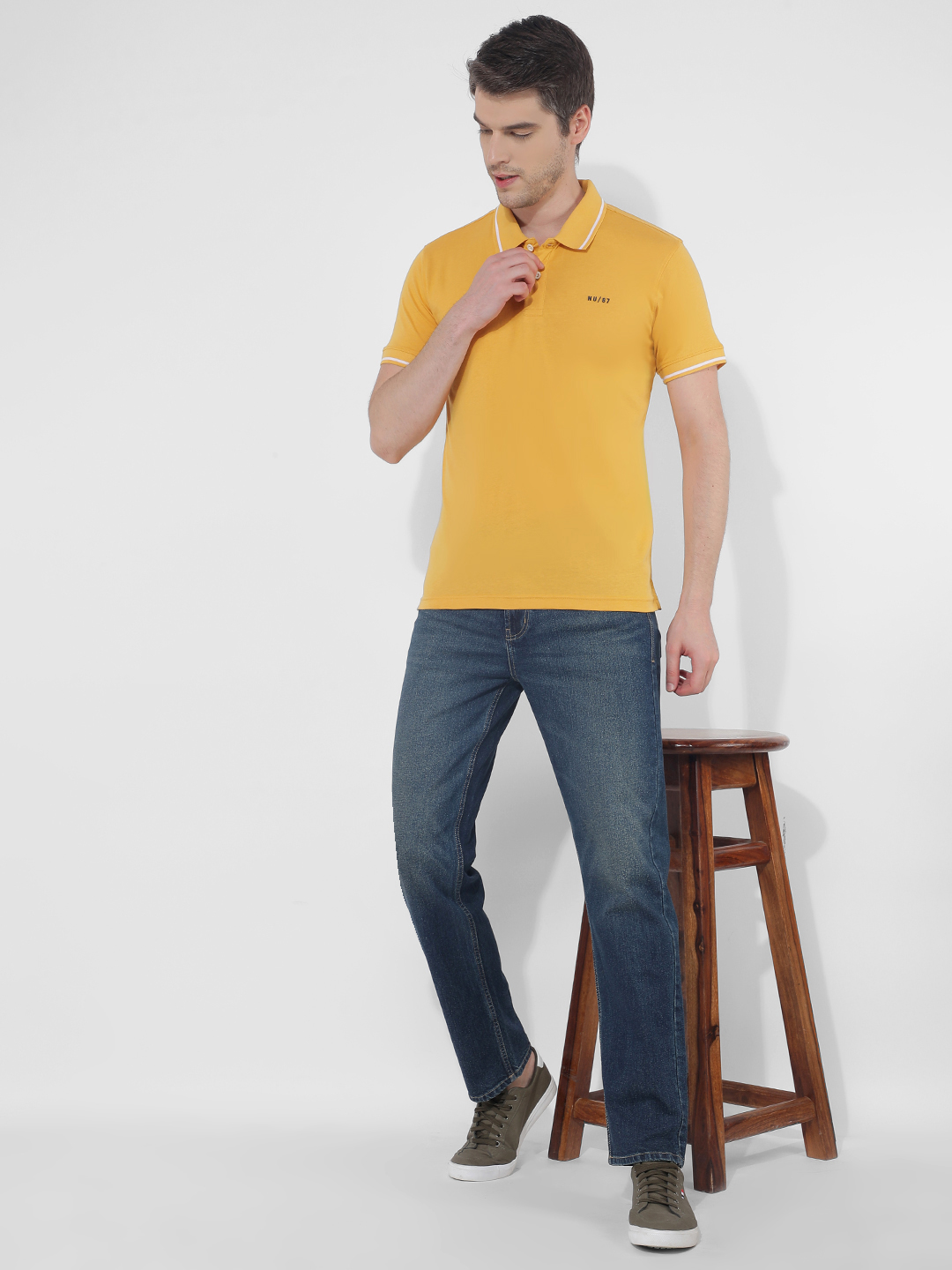 Numero Uno Men SOLID Yellow T-Shirt